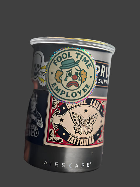3pk Fool Time Employee Sticker - Glitter Border